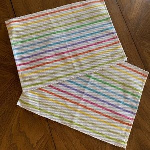 Set of 2 rainbow striped placemats